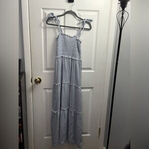 BeBop Blue‎ and White Gingham Maxi Dress